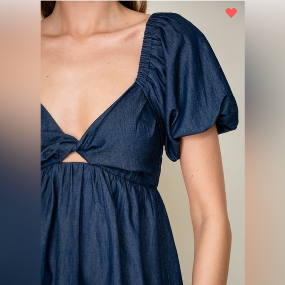 #094 Babydoll Denim Dress - Picture 3 of 4